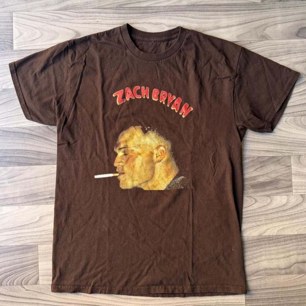 Zach Bryan Tour T-Shirt Brown Size Medium